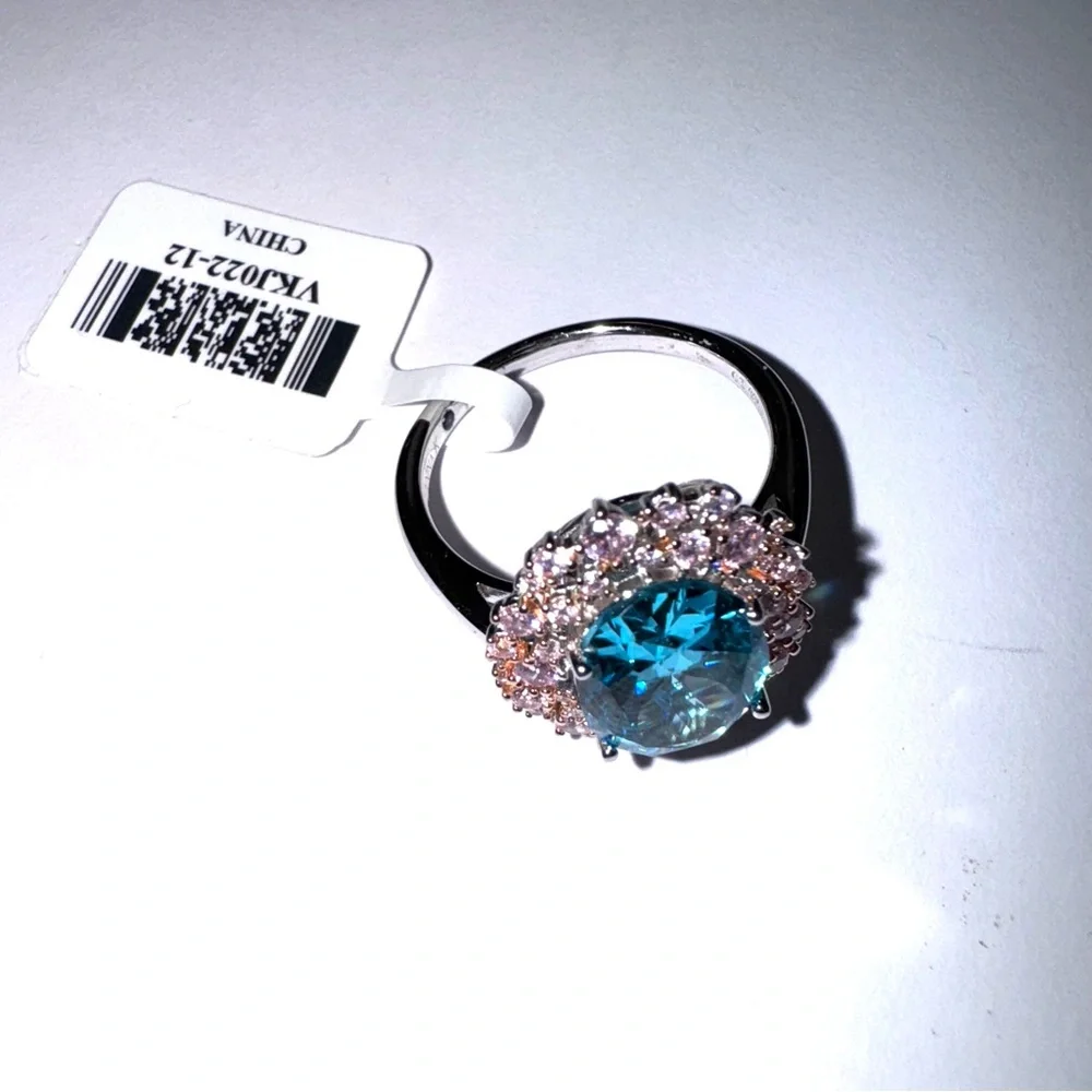 |Vanna K for Bella Luce Blue Pink Cubic Zirconia Platineve Ring 9.82ctw size 10 - Picture 6 of 7